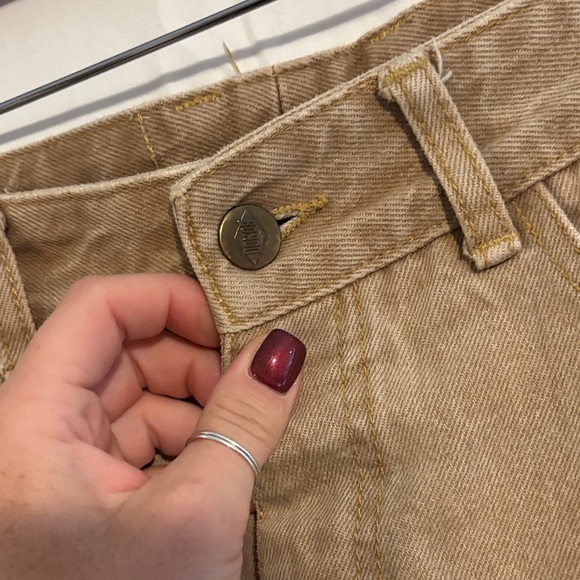 Bongo vintage tan/cream zipper ankle pants - Picture 3 of 11